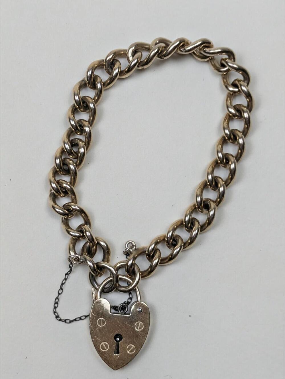 German rolled gold / gold fill padlock bracelet